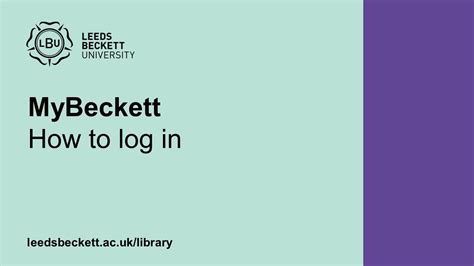 mybeckett log in.